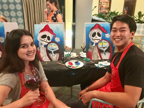 Paint And Sip Class: Christmas In July - Yarra Valley Accommodation 0